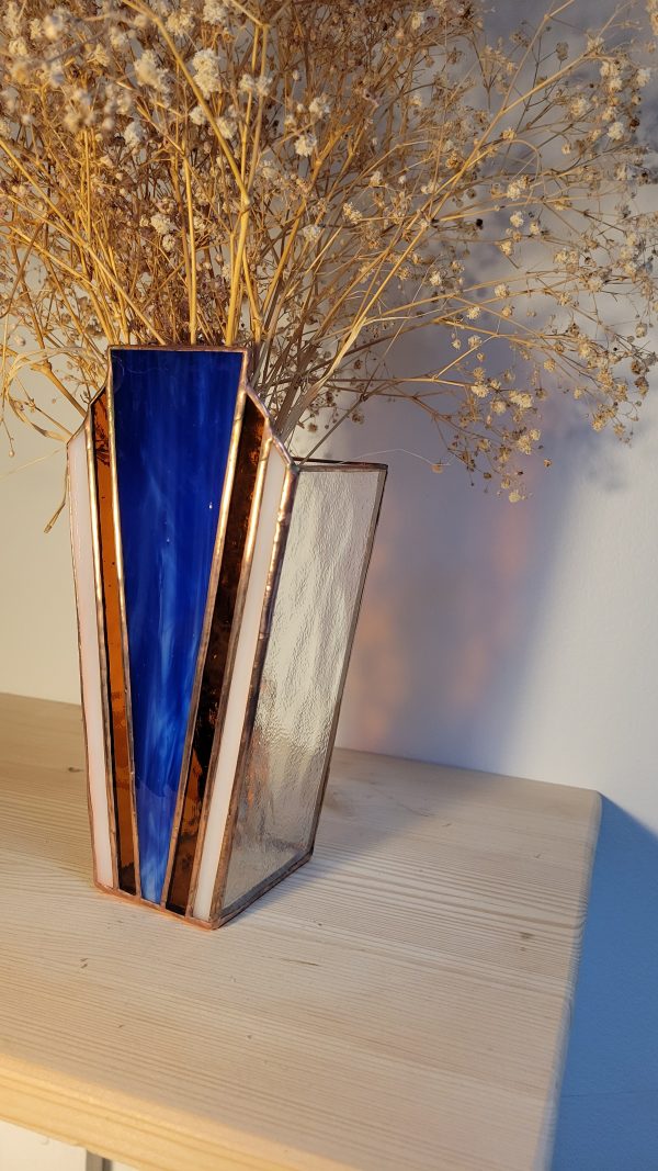 20251224_115045 Vase Art Déco en verre – Vase décoratif pour fleurs séchées et compositions