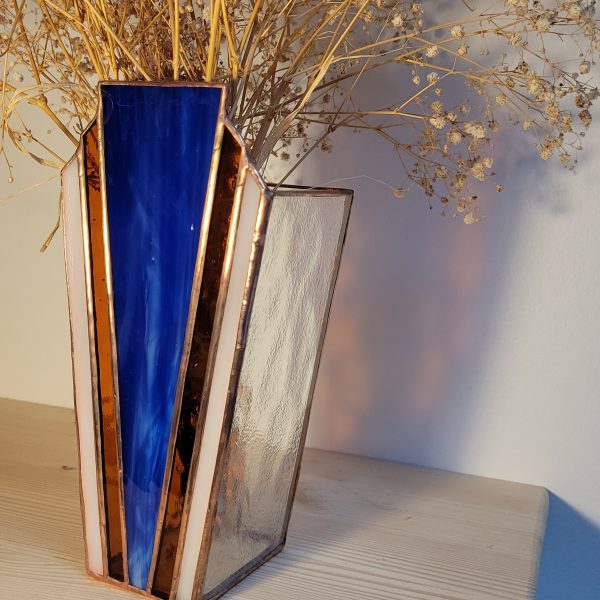 20251224_115045 Vase Art Déco en verre – Vase décoratif pour fleurs séchées et compositions