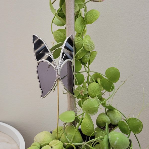 20260106_173032 Papillon décoratif en verre à planter – Ornement pour pot de fleurs (intérieur)