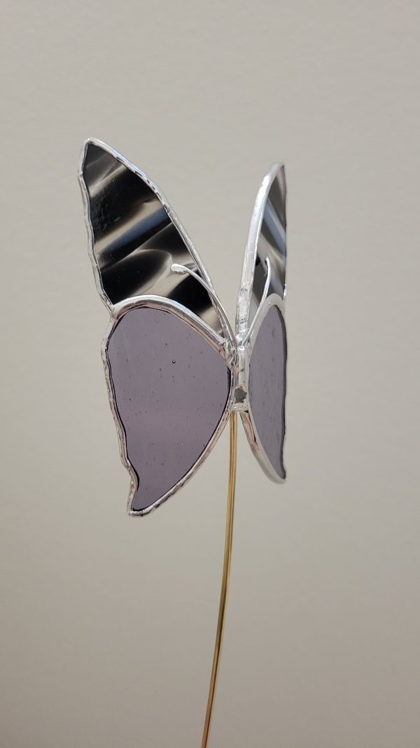 Papillon décoratif en verre à planter – Ornement pour pot de fleurs (intérieur)