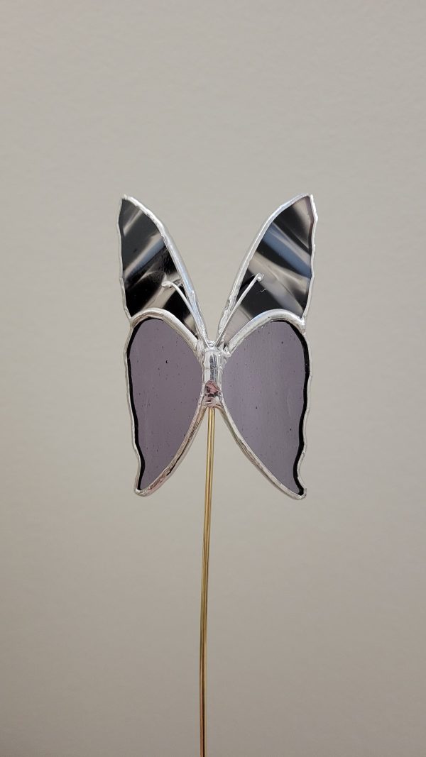 Papillon décoratif en verre à planter – Ornement pour pot de fleurs (intérieur)