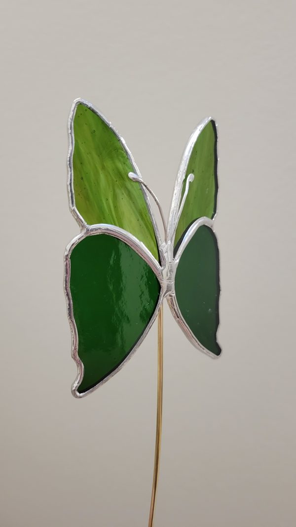 Papillon décoratif en verre à planter – Ornement pour pot de fleurs (intérieur)