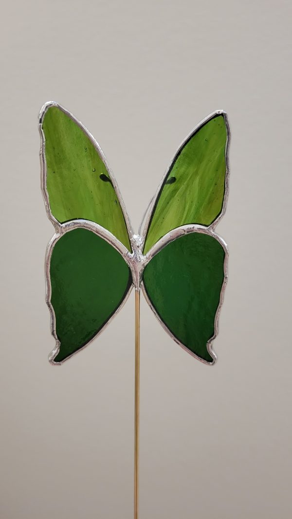Papillon décoratif en verre à planter – Ornement pour pot de fleurs (intérieur)