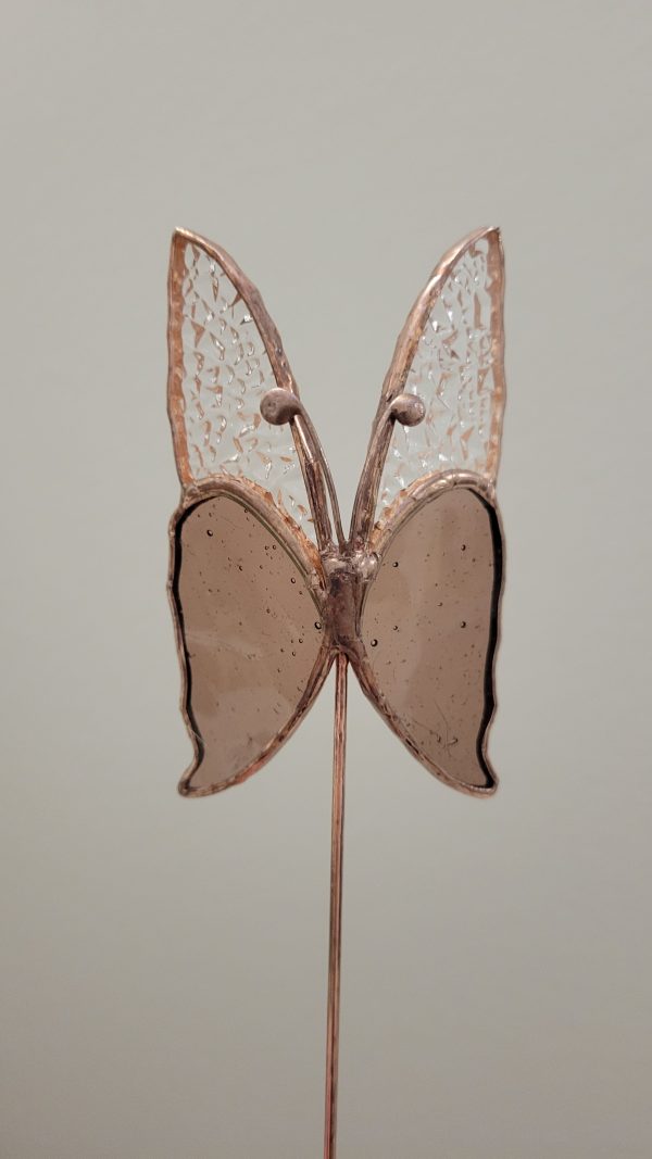 Papillon décoratif en verre à planter – Ornement pour pot de fleurs (intérieur)