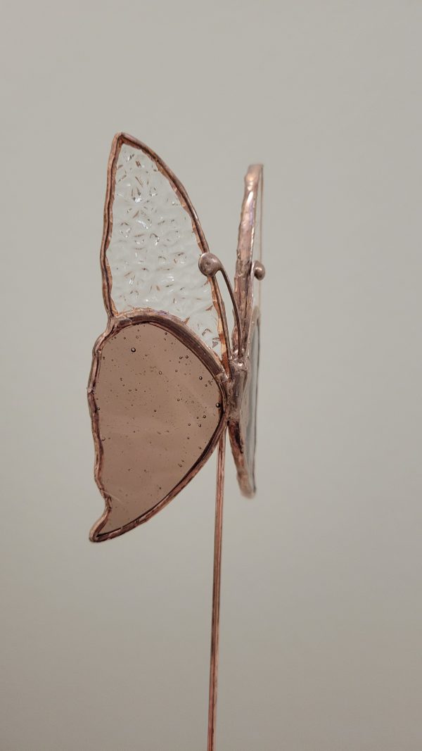 Papillon décoratif en verre à planter – Ornement pour pot de fleurs (intérieur)