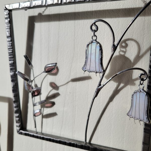 Triptyque Floral en Verre et Fer Forgé – Décoration Murale Artisanale (3 cadres suspendus)
