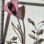 Triptyque Floral en Verre et Fer Forgé – Décoration Murale Artisanale (3 cadres suspendus)