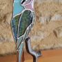 20260318_101736 Guêpier Perché - Oiseau en Verre sur Branche en Fer Forgé